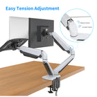 ShoppingAll 2-in-1 Adjustable Dual Gas Spring Arm Laptop & Monitor Desk Mount Stand - White-Designed with gas spring system which gives great flexibility in optimizing your monitors and laptop positions