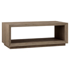 Hudson&Canal Evie 48"W Rectangular Coffee Table - Antiqued Grey Oak-A modern contemporary design for your living room, den, and more