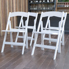Flash Furniture HERCULES White Resin Folding Chair with White Vinyl Padded Seat - 4 Pack-Waterproof Detachable Seat