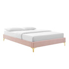 Modway Sutton Performance Velvet Queen Bed Frame - Pink-Stain-Resistant Performance Velvet