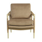 Modway Langford Performance Velvet Accent Armchair - Taupe Walnut-Assembly Required
