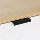 HOMCOM Modern 36" L Sideboard Buffet Cabinet - Natural Wood-Made of particleboard frame and pinewood legs for sturdiness