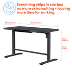 Motionwise M1 Glass Series Height Adjustable Electric Sit Stand Desk - 48" x 24" - with Single Tempered Glass Desktop - Ash-8