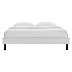 Modway Reign Performance Velvet Full Platform Bed Frame - Light Grey-Wood Slat Support System