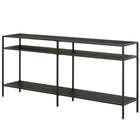 Hudson&Canal Sivil 64"W Console Table with Metal Shelves - Blackened Bronze-Table has a weight capacity of 50 lbs