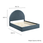Modway Solana Arched Performance Velvet Full Platform Bed - Cadet Blue-8