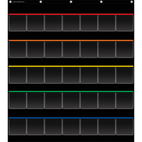 Teacher Created Resources Black Storage 35 Pocket Chart - 32.5" x 63.5"-Perfect for organizing student files, file-folder games, forms, and other paperwork