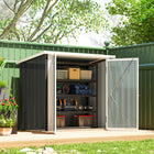 Outsunny 5' x 3' Metal Storage Shed - Black-Constructed from galvanized steel for exceptional durability
