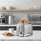 Salton NuRetro Digital 2 Slice Toaster - Metallic Silver-Automatic slice pop-up makes it easy to retrieve toast without burning fingers.