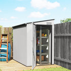 Outsunny 4' x 6' Steel Garden Storage Shed with Lockable Door & 2 Air Vents for Backyard - Dark Grey-2 ventilation slots maintain interior dryness and freshness
