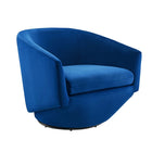 Modway Series Performance Velvet Fabric Swivel Chair - Navy-Swivel Accent Chair