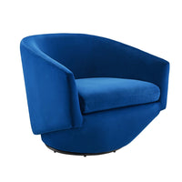 Modway Series Performance Velvet Fabric Swivel Chair - Navy-Swivel Accent Chair