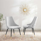 Modway Adorn Performance Velvet Dining Side Chair - Light Grey - 2 Pack-Performance Velvet Polyester Upholstery
