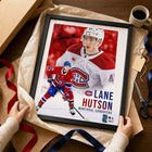 Frameworth Lane Hutson Canadiens Portrait Collage - Framed Print - 16" W x 20" L-Premium photo paper portrait collage professionally finished in a black frame with clear protective front
