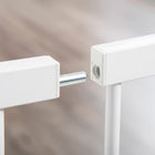 PawHut 30"-52" Extra Wide Pet Gate Barrier with Small Door - 30"H - White-Equipped with a small door, convenient for pets to pass