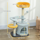 PawHut 31.5" Cat Tree Tower with Plush Perch - Blue-Soft teddy fleece provides extremely comfort for your cat 