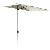 Outsunny - Parasol demi-patio avec 5 baleines - 8 pi - beige-Auvent en polyester résistant aux UV pour une meilleure protection solaire en extérieur