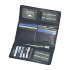 Roots Ladies Slim Clutch Wallet - Navy-Genuine Leather