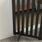 PawHut 3-Panel Foldable Dog Gate with Feet - Black-It can be easily folded to save space and storage 