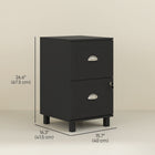 HOMCOM 2-Drawer Letter/A4 Filing Cabinet Lockable with Hanging Bars - Black-Anti-tipping design enhances safety and stability
