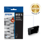 Epson T812 Ink Cartridge - High Capacity - Black-Worry-free handling - smudge, fade and water resistant prints 