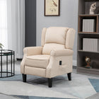 HOMCOM Massage Recliner with Footrest - Beige-Soft faux suede is comfortable and breathable