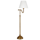 Hudson&Canal Wellesley 63" Tall Floor Lamp with Fabric Shade - Brass/White-Paired with a white empire fabric shade