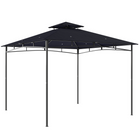 Outsunny 10 ft W x 10 ft L Gazebo - So ft L Top Garden Gazebo with 2-Tier Roof - Navy Blue-180g/m² PA-coated polyester fabric shields against rain and harmful sunrays