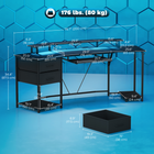 HOMCOM 79" Industrial Gaming Desk with RGB Lights and USB Ports - Black-This desk features a monitor stand for an optimal viewing angle