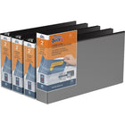 QuickFit Heavy Duty Legal Landscape Spreadsheet Binder - Round Ring - 2" - Black - 4 Pack-3 Ring Binder