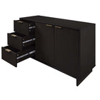 Manhattan Comfort Granville 55.04" Modern Sideboard - Black-Open Contemporary Mop Base Side Legs. Adding Seamless Fashion Design and Durability
