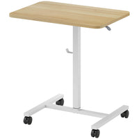 HOMCOM 28" Height Adjustable Standing Desk - Natural Wood-Gas lift smoothly adjusts rising desk between 29.5"-45.3" (75-115 cm)