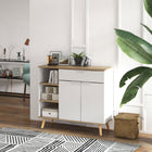 HOMCOM 37.4" L Sideboard - White-Anti-tipping design helps prevent it from falling over