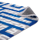 Modway Nahia Geometric Maze Area Rug - 5 ft W x 8 ft L - Ivory Light Grey/Blue-High Density / Machine-Woven
