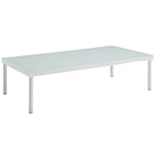 Modway Harmony Outdoor Patio Aluminum Coffee Table - White-Modern Outdoor Coffee Table