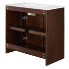 Modway Appia 36" Bathroom Vanity - Walnut/White-Adjustable Shelf