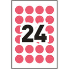 Avery Removable Colour-Coding Labels, 2347, Neon Red, 3/4" Diameter, 240/Pack-Removable Colour Coding Labels