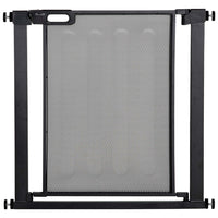 PawHut 29.5"-32.3" Metal Pet Gate with Auto Closing Door & Double Locking-Bottom lock block for added stability