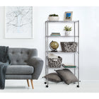 Seville Classics 5-Tier Steel Shelving - 60" H x 30" W x 14" D-Total weight capacity for the entire shelving unit on wheels: 165 pounds