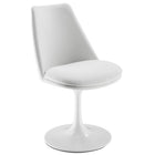 Modway Lippa Swivel Dining Vegan Leather Side Chair - White White-Vegan Leather Upholstery