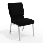 Flash Furniture HERCULES 18.5"W Stacking Church Chair in Black Fabric - Silver Vein Frame-Multipurpose Church Chair
