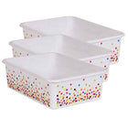 Teacher Created Resources Confetti Large Plastic Storage Bin - 3 Pack-Create a beautifully organized classroom with these large storage bins.