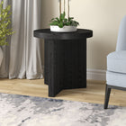 Hudson&Canal Holm 22"W Round Side Table - Black Grain-Clean with a soft, dry cloth and no harsh chemicals or abrasive cleaning materials