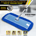 Gritt Commercial All-In-One 24” Microfiber Dust Mop Set with 72" Telescopic Handle - 4 Pack-Provides non-abrasive, lint-free, and streak-free cleaning