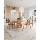 Manhattan Comfort Versailles 18.5" Industry Chic Round Back Dining Chair - Nature - Set of 2-Fine Natural Cane Made from Authentic Wooden Rattan