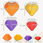 Qaba Kids Stackable Heart-Shaped Balance Stepping Stones 11-Piece Set-Anti-slip edge, equipped with textured surface for safety 