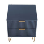 Manhattan Comfort DUMBO 20.07" Modern 2-Drawer Nightstand - Midnight Blue-30 Day Limited Manufacturer's Warranty