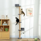 PawHut Cat Wall Furniture with 4 Perch Platforms - Dark Grey-Secures directly to the wall, ensuring excellent stability without any wobbling 