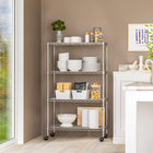 Seville Classics 4-Tier Home Storage Steel Wire Shelving - 30" L x 14" W x 48" H-Dimensions: 30" L x 14" W x 49.5" H (48" H on levelling feet)