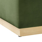 Modway Tilden Large 28" Square Performance Velvet Upholstered Ottoman - Moss Green/Natural-8